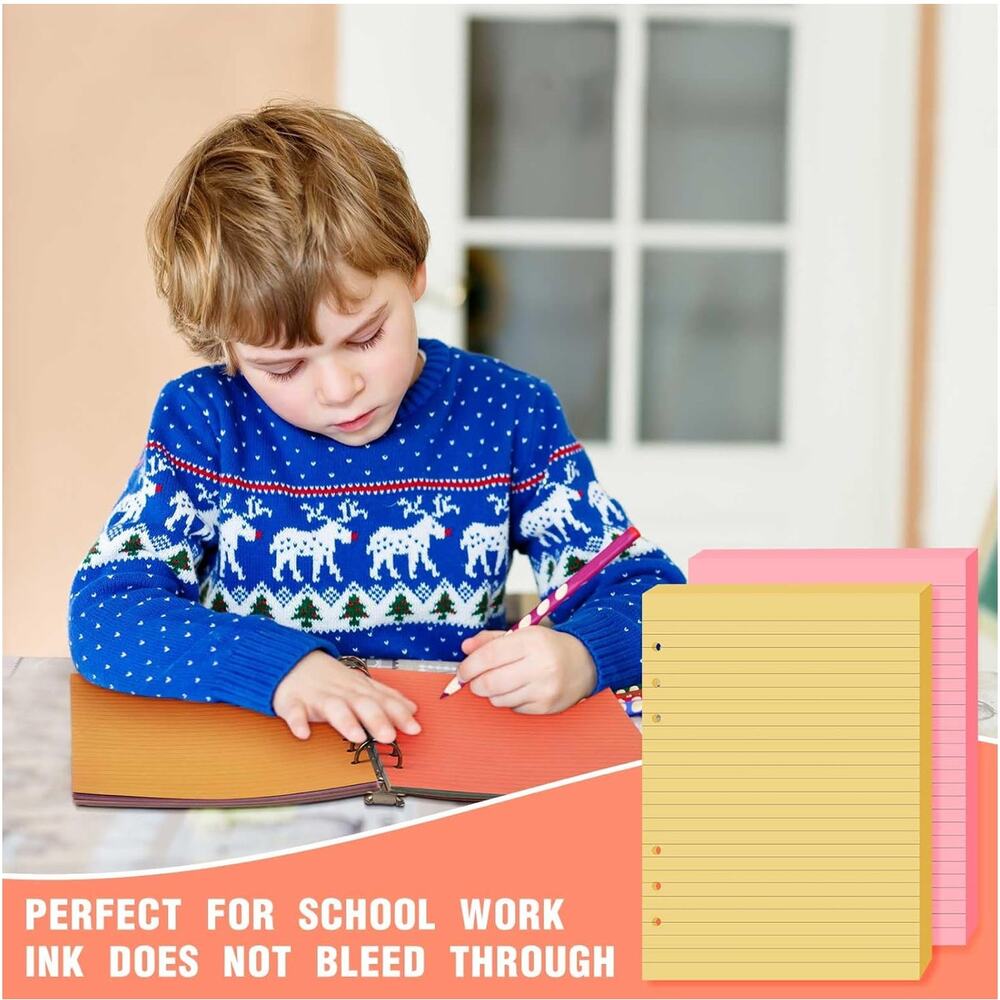 A5 6 Ring Refill Paper, Multicolored, 960 Sheets, NIP - Picture 7 of 7